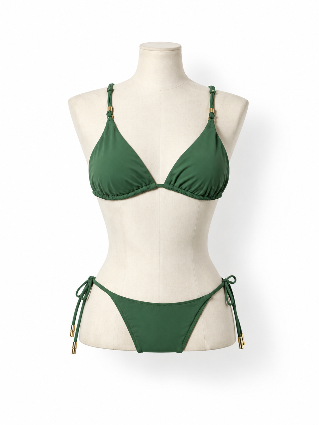 Bikini verde ViX Paula Hermanny Gal con detalles dorados