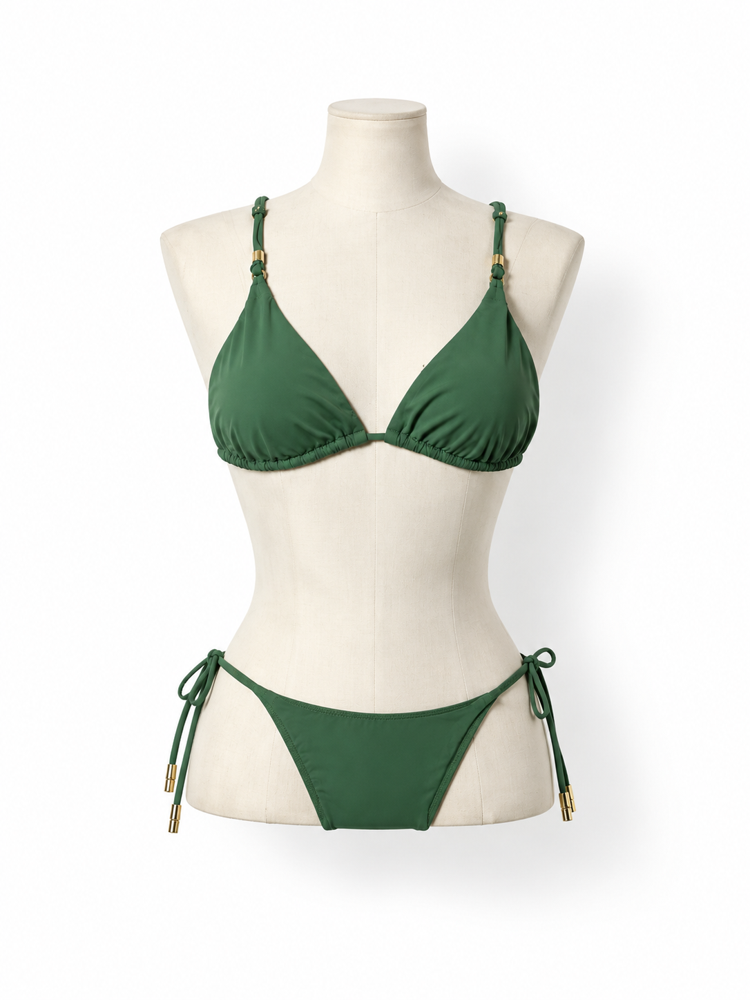 Bikini verde ViX Paula Hermanny Gal con detalles dorados