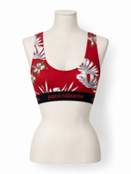 Top cropped floral Paco Rabanne rojo talla M