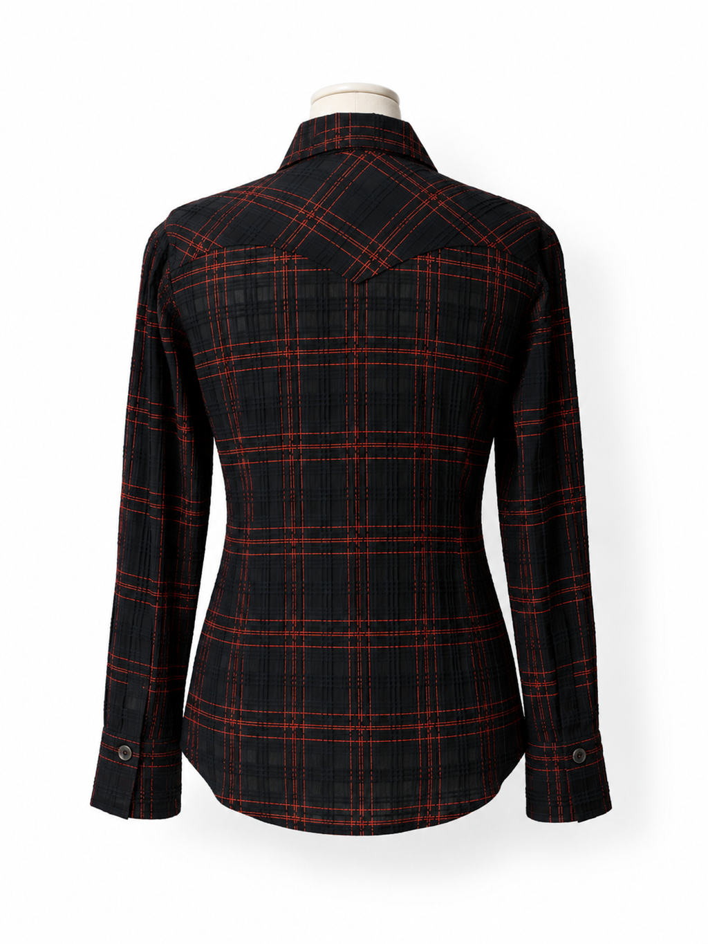 Camisa de cuadros Antik Batik negra talla S/38 con etiqueta
