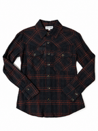 Camisa de cuadros Antik Batik negra talla S/38 con etiqueta