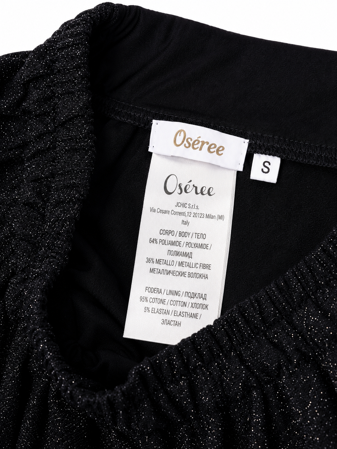 Conjunto deportivo Oséree Lumière de lúrex negro – Talla S