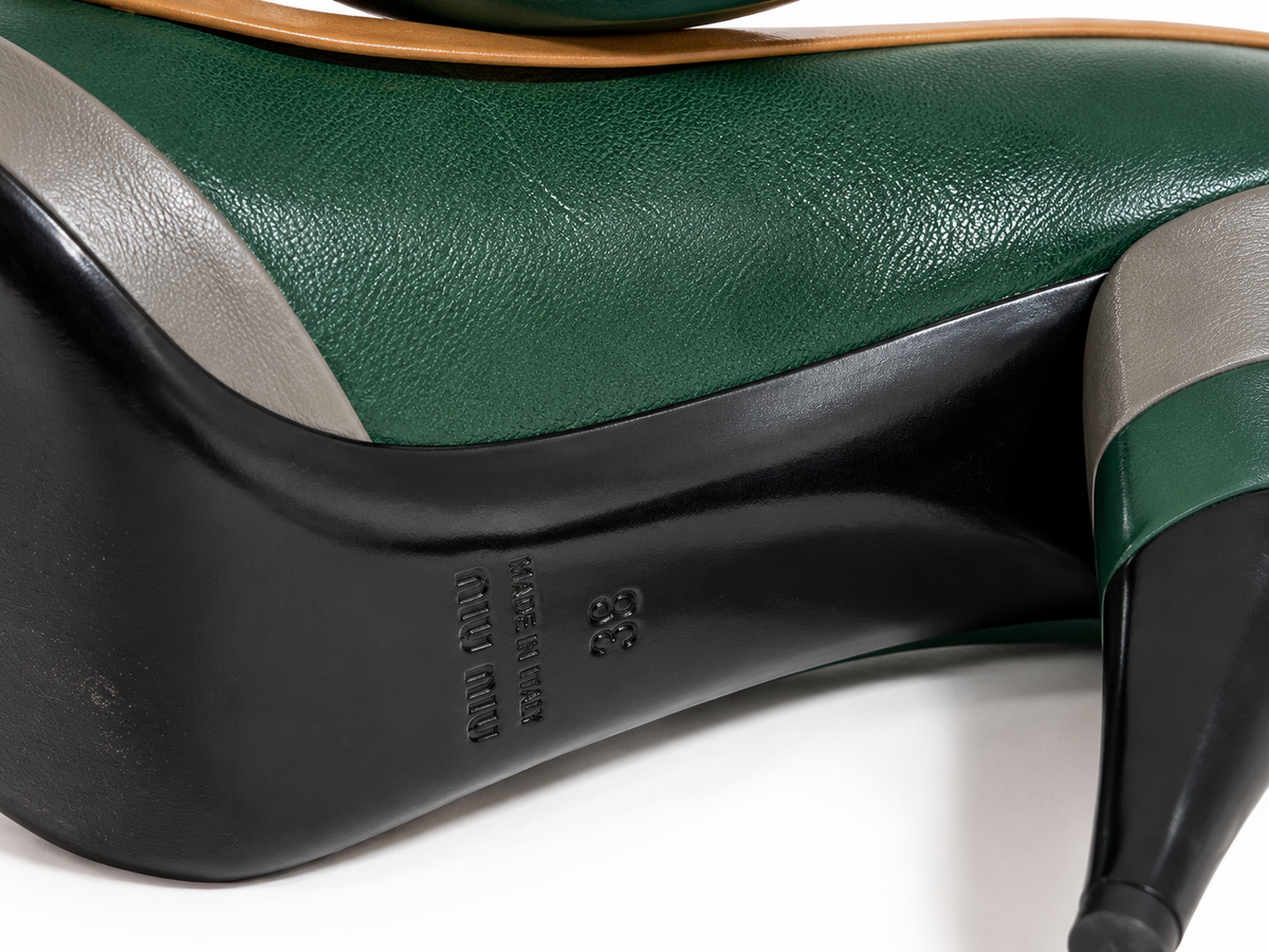 Zapatos Miu Miu de piel multicolor con plataforma – Talla 38