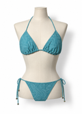 Bikini Etro Paisley turquesa con lazos – Talla 40