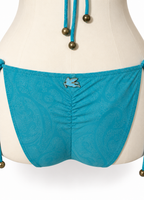 Bikini Etro Paisley turquesa con lazos – Talla 40