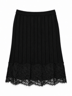 Falda Roberto Cavalli negra de punto con encaje floral – Talla 38