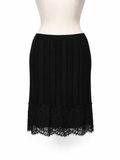 Falda Roberto Cavalli negra de punto con encaje floral – Talla 38
