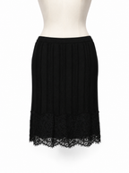 Falda Roberto Cavalli negra de punto con encaje floral – Talla 38
