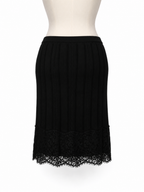Falda Roberto Cavalli negra de punto con encaje floral – Talla 38