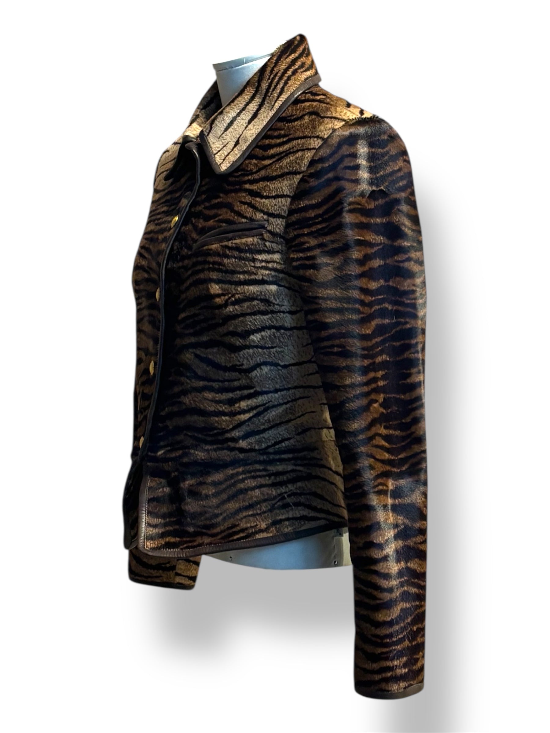 Chaqueta de Pelo de Poni con Estampado de Tigre Gucci por Tom Ford – Archivo Vintage