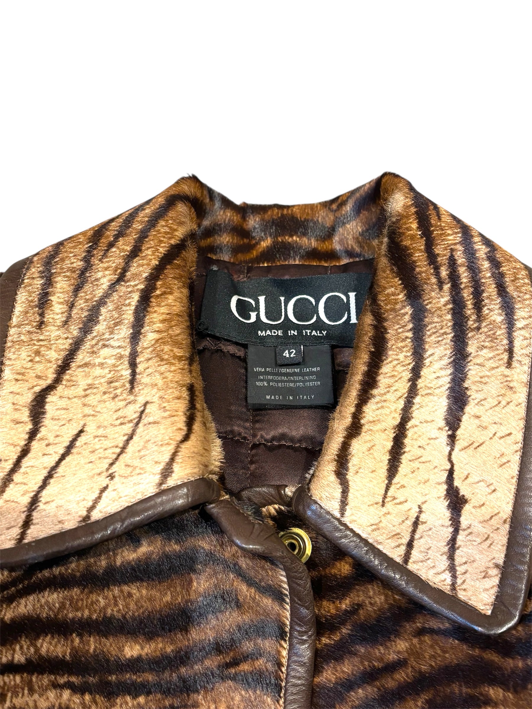 Chaqueta de Pelo de Poni con Estampado de Tigre Gucci por Tom Ford – Archivo Vintage