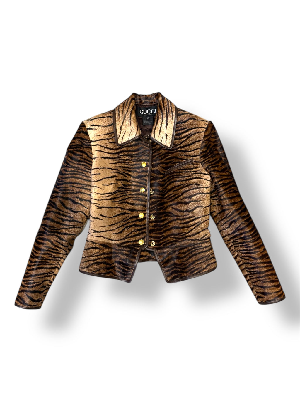 Chaqueta de Pelo de Poni con Estampado de Tigre Gucci por Tom Ford – Archivo Vintage