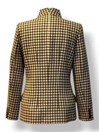 Blazer Vintage Gucci de Pata de Gallo – Chaqueta Marrón y Beige de Lujo