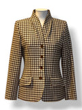 Blazer Vintage Gucci de Pata de Gallo – Chaqueta Marrón y Beige de Lujo