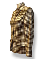 Blazer Vintage Gucci de Pata de Gallo – Chaqueta Marrón y Beige de Lujo