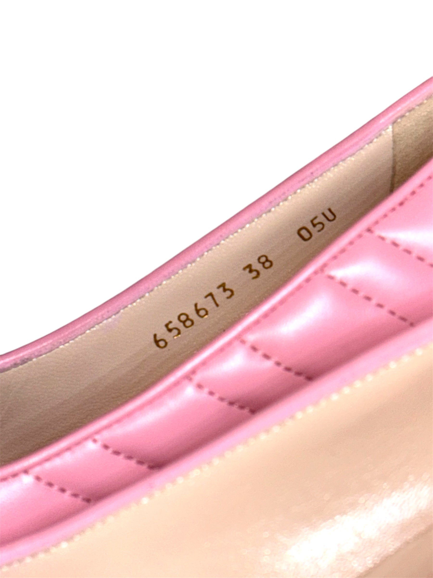 Zapatos de Tacón Gucci Marmont Charlotte en Piel Matelassé Rosa "Wild Rose"
