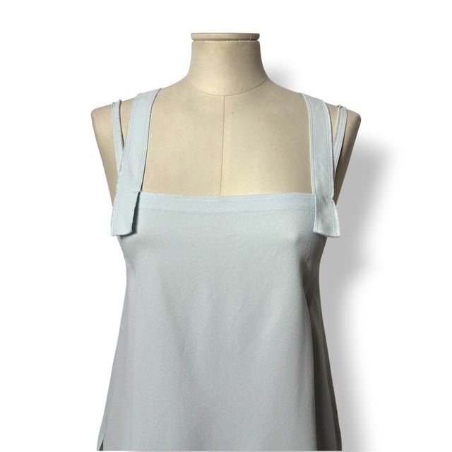 Top Helmut Lang de Escote Cuadrado y Tirantes Anchos – Azul Claro