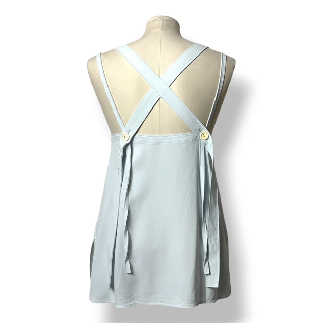 Top Helmut Lang de Escote Cuadrado y Tirantes Anchos – Azul Claro