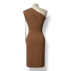 Vestido Midi Asimétrico de Punto Canalé AZ Factory