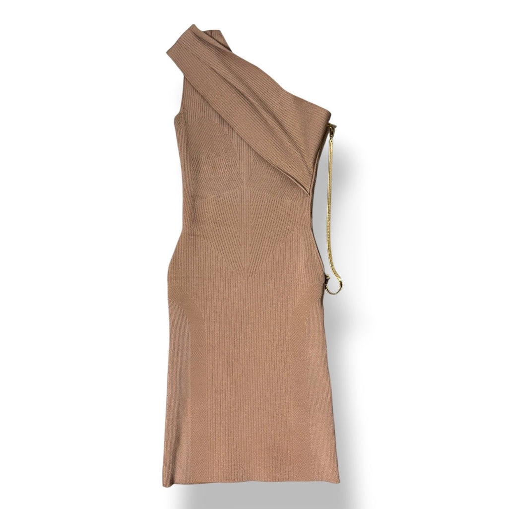 Vestido Midi Asimétrico de Punto Canalé AZ Factory