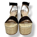 Sandalias de Tacón Gianvito Rossi de Piel y Plataforma de Yute – Marrón