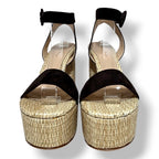 Sandalias de Tacón Gianvito Rossi de Piel y Plataforma de Yute – Marrón