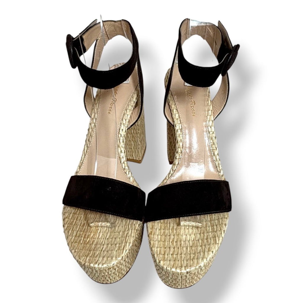 Sandalias de Tacón Gianvito Rossi de Piel y Plataforma de Yute – Marrón