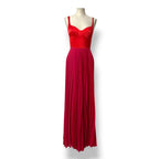 Vestido Largo Plisado Silvia Tcherassi con Corsé – Rojo y Fucsia