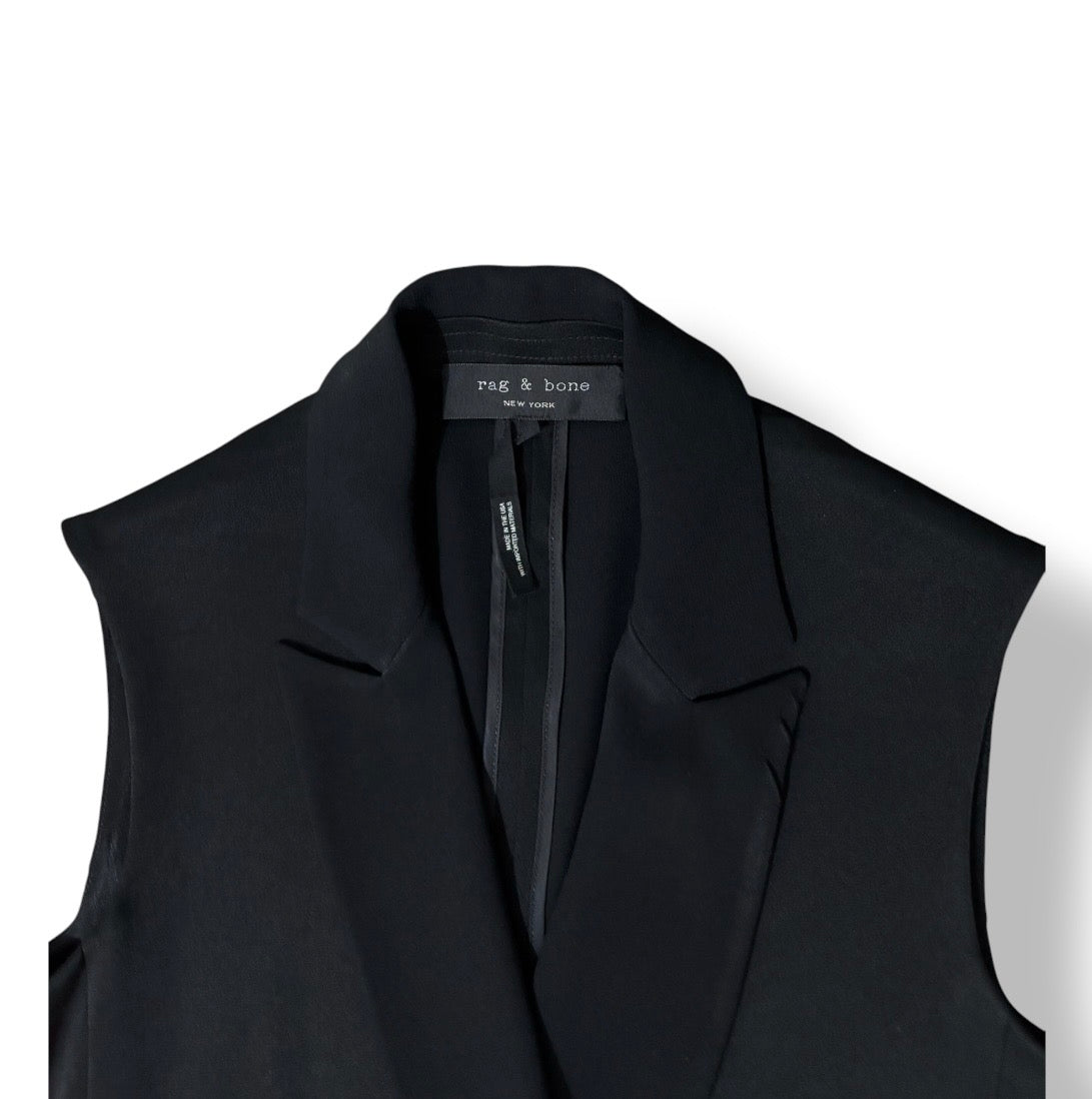 Vestido Mini Tipo Blazer Sin Mangas Rag & Bone – Negro