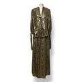 Conjunto de Blusa y Falda Maxi de Lujo Alice + Olivia con Estampado de Leopardo Metalizado Dorado