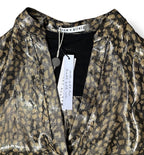 Conjunto de Blusa y Falda Maxi de Lujo Alice + Olivia con Estampado de Leopardo Metalizado Dorado