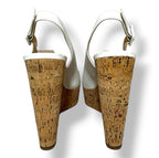 Sandalias de Cuña Christian Louboutin Monico 100 de Cuero Blanco y Corcho