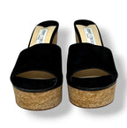 Zuecos de Plataforma Jimmy Choo Deedee 125 en Ante Negro