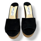 Zuecos de Plataforma Jimmy Choo Deedee 125 en Ante Negro