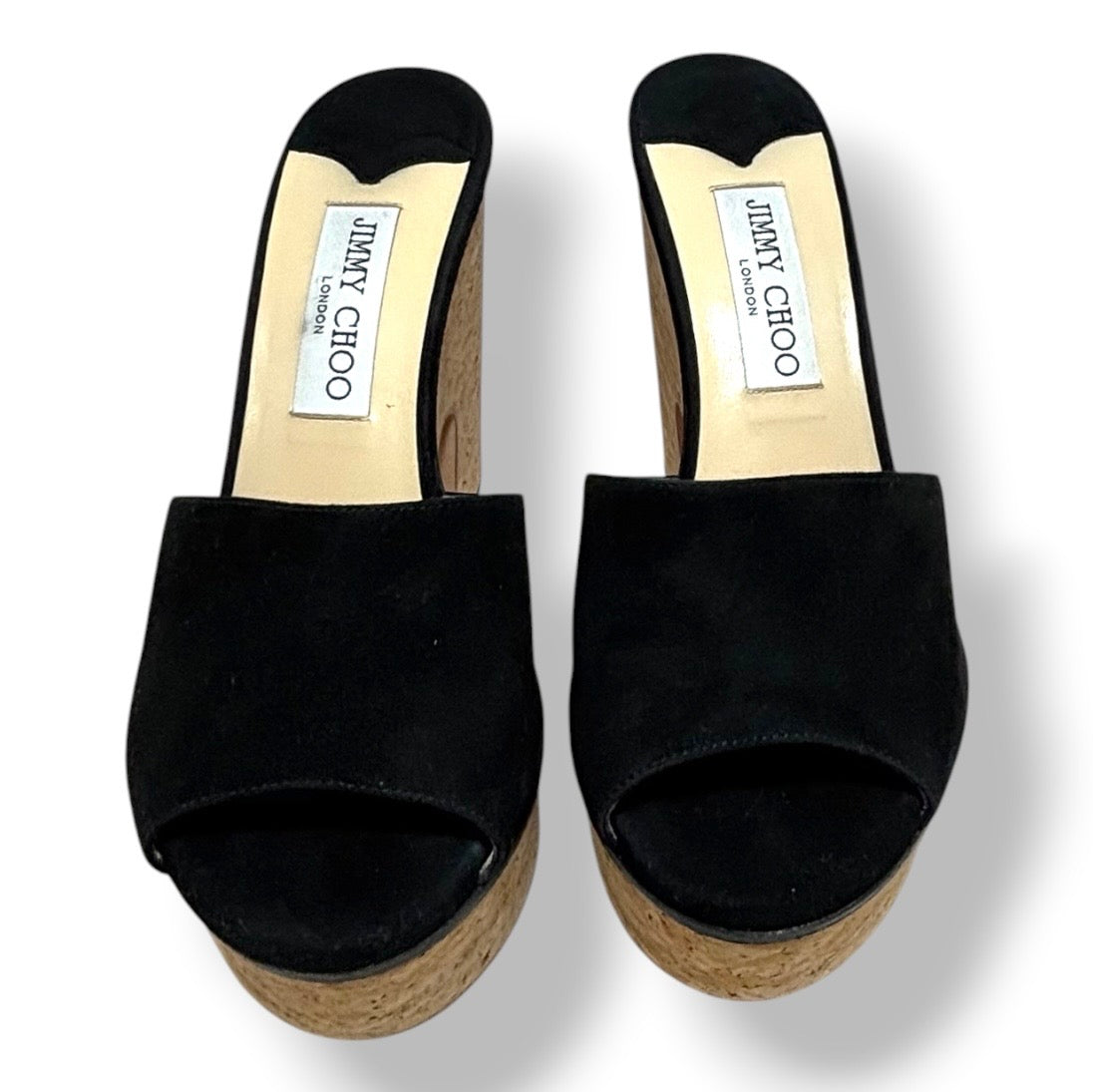 Zuecos de Plataforma Jimmy Choo Deedee 125 en Ante Negro