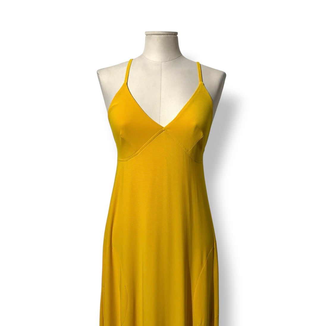 Vestido Maxi con Bolsillos de Norma Kamali – Amarillo