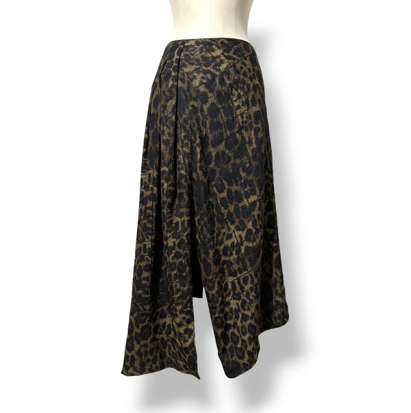 Falda Midi Asimétrica en Jacquard de Leopardo – Preen by Thornton Bregazzi