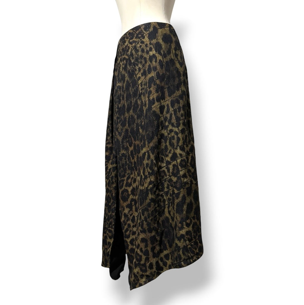 Falda Midi Asimétrica en Jacquard de Leopardo – Preen by Thornton Bregazzi