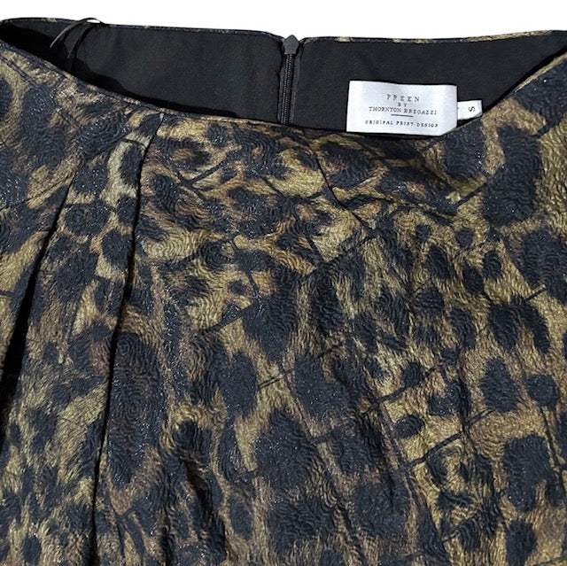 Falda Midi Asimétrica en Jacquard de Leopardo – Preen by Thornton Bregazzi