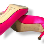 Stilettos Hangisi de Raso Fucsia con Tacón de 70mm | Manolo Blahnik