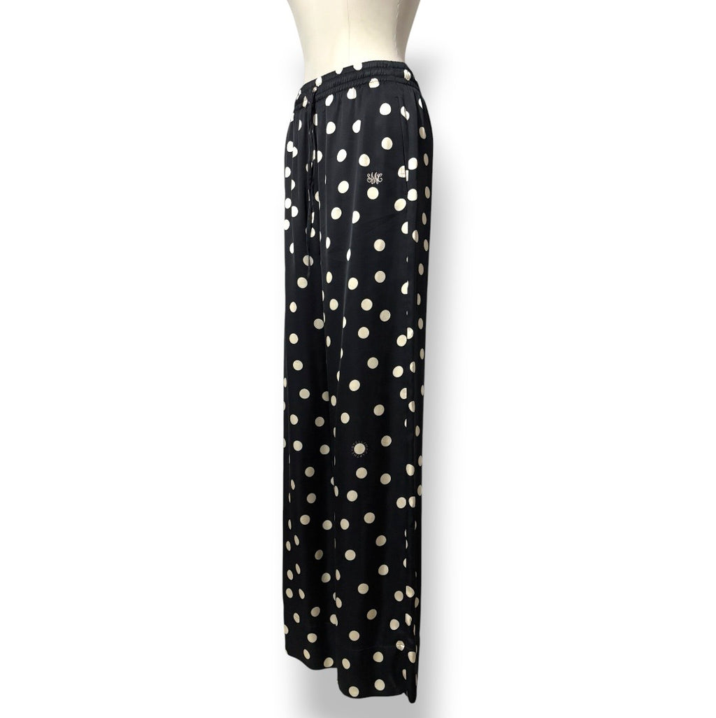 Pantalón Ancho Stella McCartney de Viscosa con Estampado de Lunares en Azul Marino