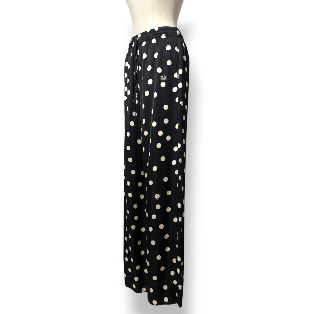 Pantalón Ancho Stella McCartney de Viscosa con Estampado de Lunares en Azul Marino