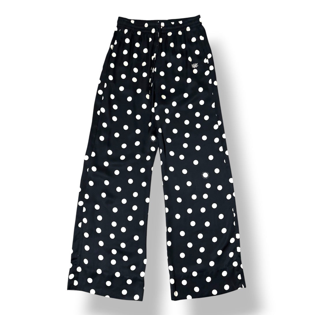 Pantalón Ancho Stella McCartney de Viscosa con Estampado de Lunares en Azul Marino
