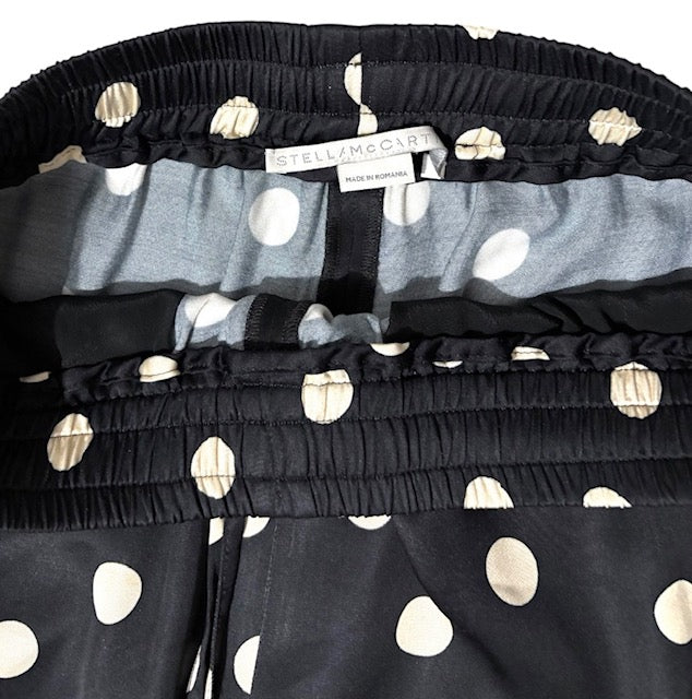 Pantalón Ancho Stella McCartney de Viscosa con Estampado de Lunares en Azul Marino
