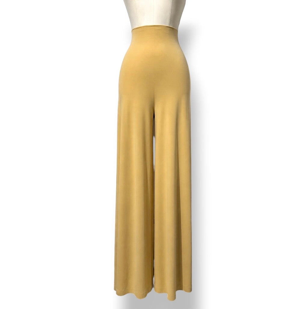 Pantalón Palazzo de Cintura Alta "Elephant" de Norma Kamali - Color Amarillo Mostaza