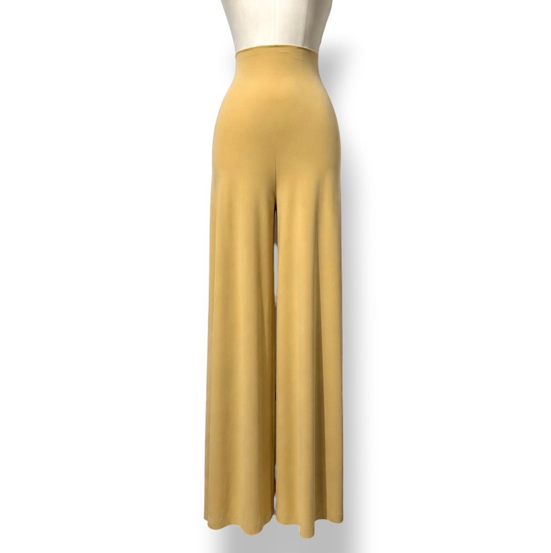 Pantalón Palazzo de Cintura Alta "Elephant" de Norma Kamali - Color Amarillo Mostaza