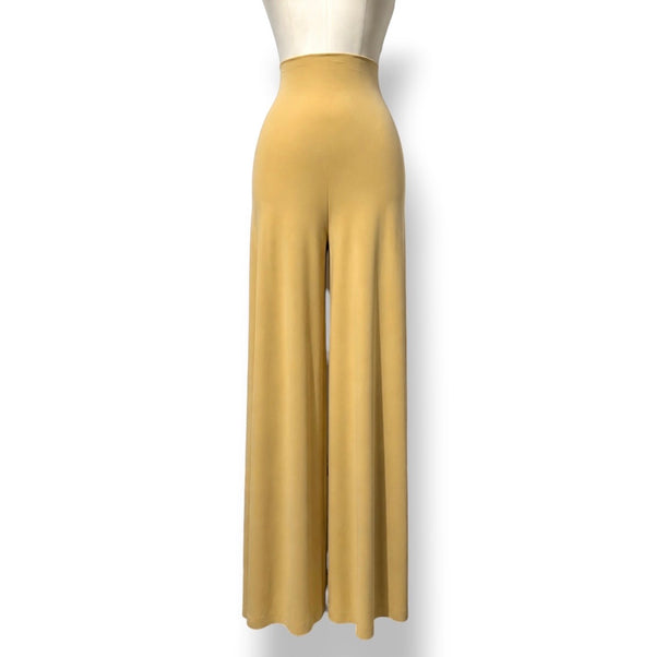 Pantalón Palazzo de Cintura Alta "Elephant" de Norma Kamali - Color Amarillo Mostaza