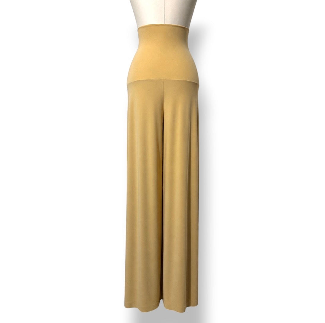 Pantalón Palazzo de Cintura Alta "Elephant" de Norma Kamali - Color Amarillo Mostaza
