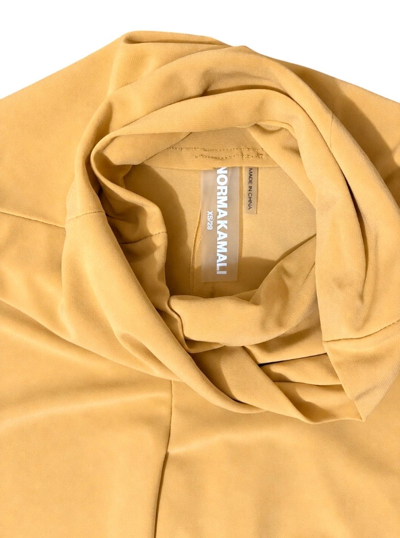 Pantalón Palazzo de Cintura Alta "Elephant" de Norma Kamali - Color Amarillo Mostaza