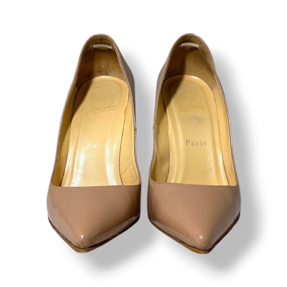 Zapatos de Salón Kate 100 de Charol en Color Nude - Christian Louboutin